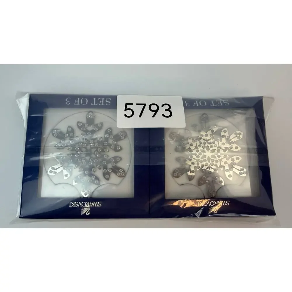 Swarovski Crystal Pixel Snowflake Ornament Set Lot 2 Boxes 6 Total 1135179